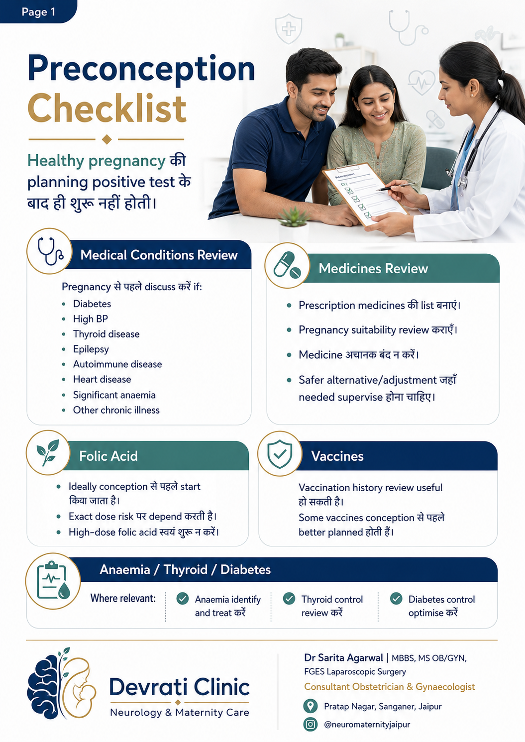 Preconception Planning — हिन्दी इन्फोग्राफिक, पृष्ठ 1