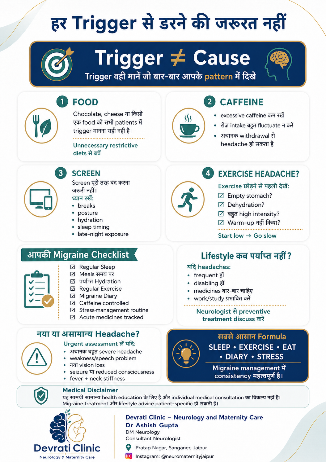 Migraine में Lifestyle और Trigger Management — हिन्दी इन्फोग्राफिक, पृष्ठ 2