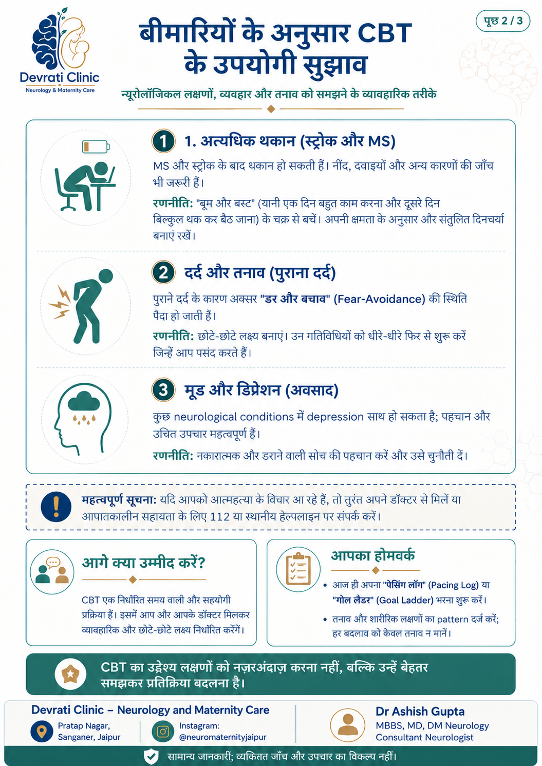 CBT for Neurological Symptoms — हिन्दी इन्फोग्राफिक, पृष्ठ 2