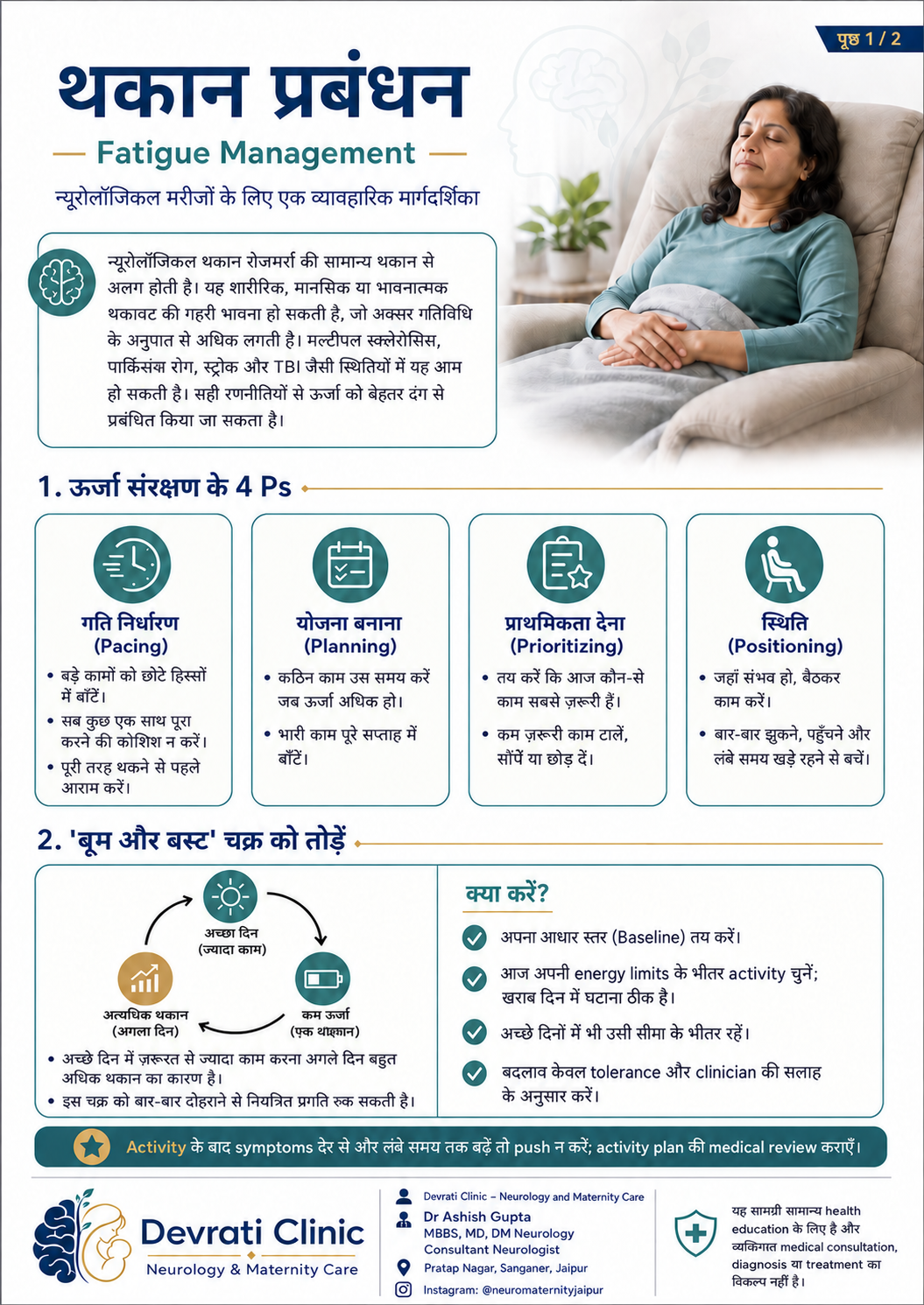 Fatigue Management — हिन्दी इन्फोग्राफिक, पृष्ठ 1