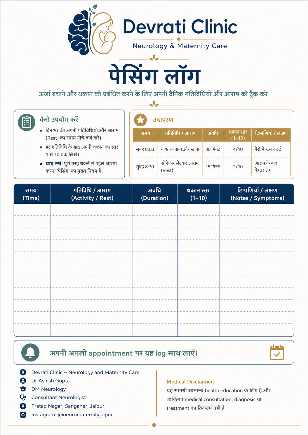 Pacing Log — हिन्दी इन्फोग्राफिक, पृष्ठ 1